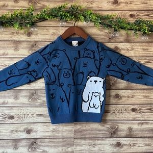 Blue teddy bear sweater for toddlers